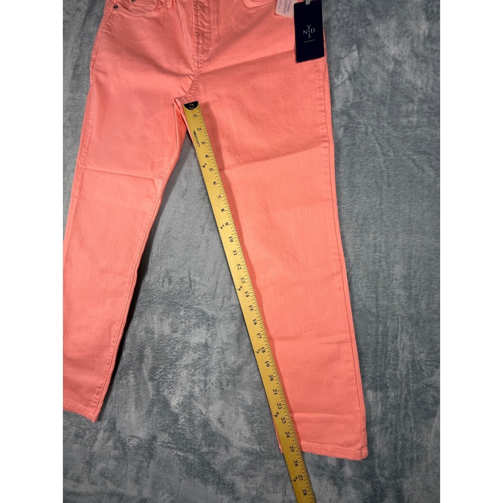 NYDJ Clarissa Ankle Skinny Jeans Bright Coral Pink Womens Size 10P Petite NWT - Picture 3 of 14